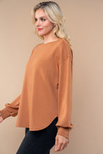 Load image into Gallery viewer, White Birch Long Sleeve Solid Color Knit Top in Caramel
