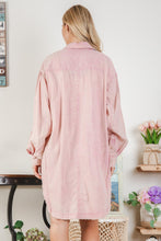 Load image into Gallery viewer, BlueVelvet Mineral Washed Cotton Button Down Dress in Pink
