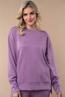 White Birch Solid Color Scuba Knit Top in Dusty Lilac FINAL SALE
