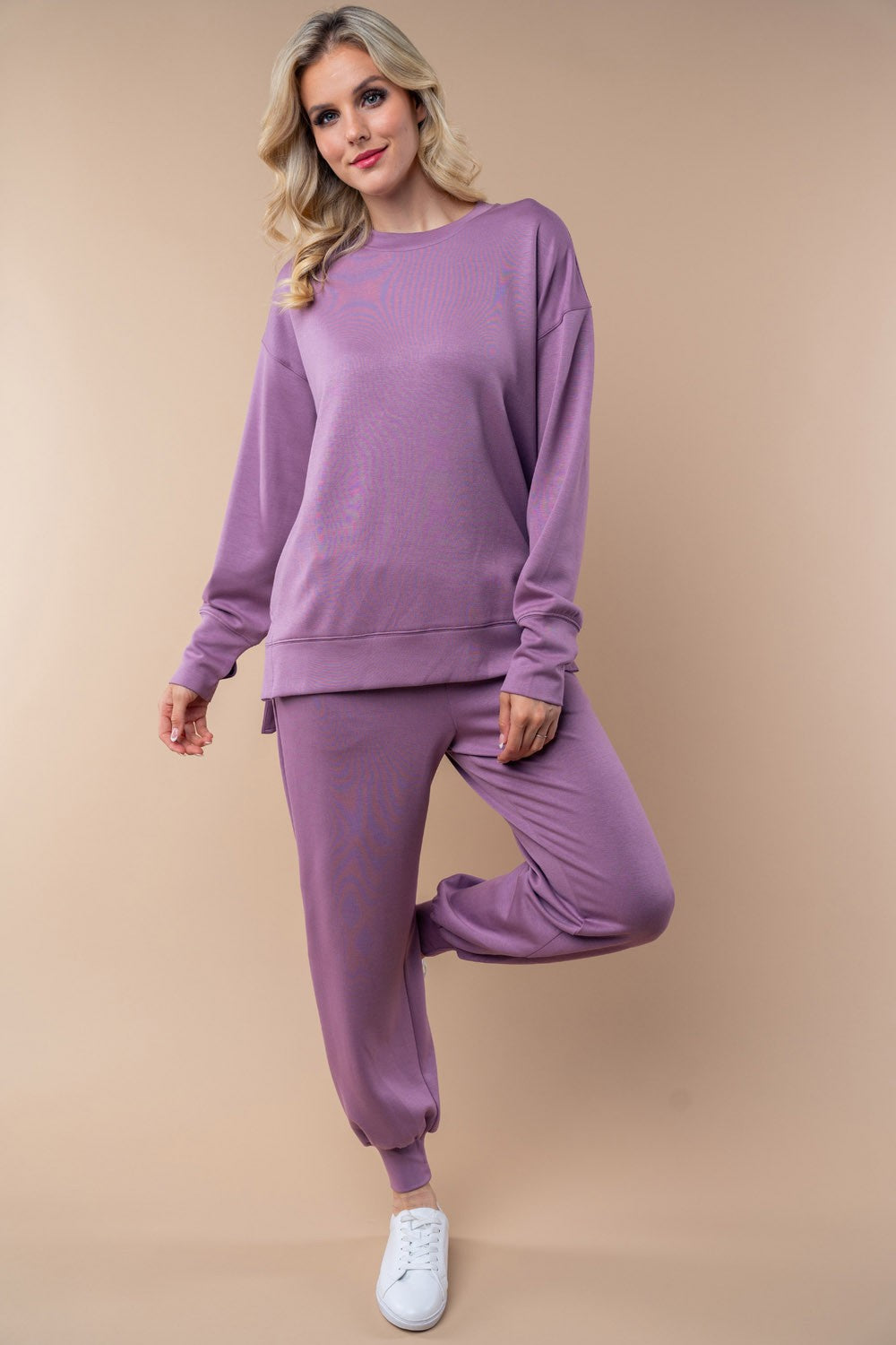 White Birch Solid Color Scuba Knit Top in Dusty Lilac – June Adel