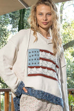 Load image into Gallery viewer, POL Chenille American Flag Sweater in Powder Cream Multi
