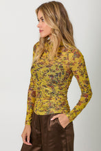 Load image into Gallery viewer, Mystree Mixed Print Mesh Top in Mustard

