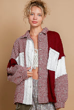 Load image into Gallery viewer, POL Houndstooth Panel Shacket in Red Multi
