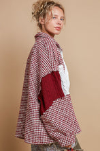 Load image into Gallery viewer, POL Houndstooth Panel Shacket in Red Multi
