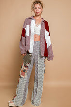 Load image into Gallery viewer, POL Houndstooth Panel Shacket in Red Multi
