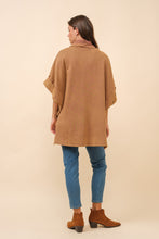 Load image into Gallery viewer, Blue B Solid Color Funnel Neck Studded Dolman Sweatshirt in Brown
