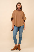 Load image into Gallery viewer, Blue B Solid Color Funnel Neck Studded Dolman Sweatshirt in Brown
