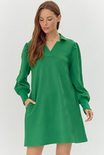 Load image into Gallery viewer, Jodifl Textured Long Sleeve Mini Dress in Kelly Green

