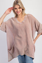 Load image into Gallery viewer, Easel OVERSIZED Cotton Gauze Top in Mushroom
