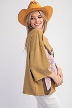 Load image into Gallery viewer, Easel Cotton Jersey Top with Large Front Star Patch in Martini Olive
