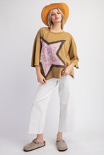 Load image into Gallery viewer, Easel Cotton Jersey Top with Large Front Star Patch in Martini Olive
