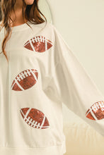 Load image into Gallery viewer, BiBi Loose Fit Sequin Patch Football Top in Off White
