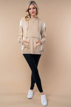 Load image into Gallery viewer, White Birch Color Block Hooded Pullover Top in Sand Cream
