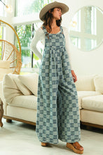 Load image into Gallery viewer, BiBi Vintage Washed Checkered Overalls in Denim ON ORDER
