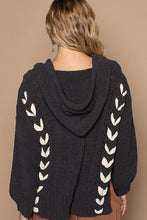 Load image into Gallery viewer, POL Solid Color Chenille Sweater with Weaved Fabric Detail in Ghost Grey
