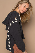 Load image into Gallery viewer, POL Solid Color Chenille Sweater with Weaved Fabric Detail in Ghost Grey
