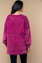 Load image into Gallery viewer, White Birch OVERSIZED Solid Color Knit Top in Raspberry
