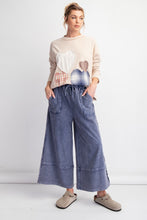 Load image into Gallery viewer, Easel Terry Palazzo Pants in Midnight Blue ON ORDER
