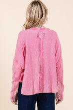 Load image into Gallery viewer, Mittoshop OVERSIZED Thermal Waffle Knit Top in Barbie Pink
