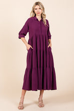 Load image into Gallery viewer, Mittoshop Solid Color Airflow Maxi Dress in Magenta
