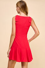 Load image into Gallery viewer, TCEC Textured Fabric Mini Dress in Red
