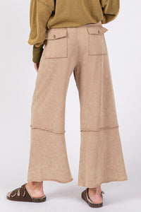 Sage+Fig Mineral Washed Terry Knit Pants in Latte