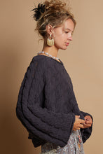 Load image into Gallery viewer, POL CROPPED Solid Color Chenille Sweater in Charcoal
