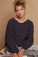 Load image into Gallery viewer, POL CROPPED Solid Color Chenille Sweater in Charcoal
