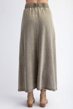 Load image into Gallery viewer, Easel Terry Knit Maxi Skirt in Faded Olive ON ORDER
