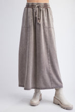 Load image into Gallery viewer, Easel Terry Knit Maxi Skirt in Mocha ON ORDER
