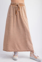 Load image into Gallery viewer, Easel Terry Knit Maxi Skirt in Camel
