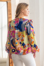 Load image into Gallery viewer, Oddi Mixed Geo Print Top in Lime Multi
