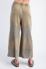 Load image into Gallery viewer, Easel Mixed Thermal Knit and Terry Knit Pants in Faded Olive
