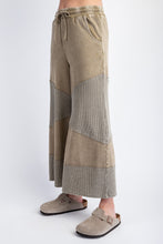 Load image into Gallery viewer, Easel Mixed Thermal Knit and Terry Knit Pants in Faded Olive
