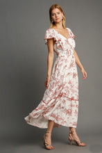 Load image into Gallery viewer, Umgee Two Toned Landscape Print Maxi Dress in Red
