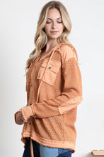 Load image into Gallery viewer, BlueVelvet Hooded Open Waffle Knit Top in Rust
