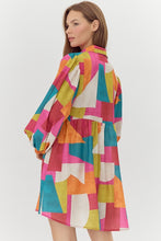 Load image into Gallery viewer, Jodifl Multi Colored Abstract Print Baby Doll Dress in Multi
