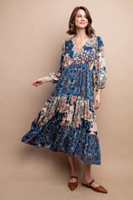 Load image into Gallery viewer, GiGio Mixed Print Midi Dress in Midnight
