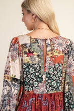 Load image into Gallery viewer, GiGio Mixed Print Midi Dress in Marsala
