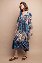 Load image into Gallery viewer, GiGio Mixed Print Midi Dress in Midnight
