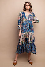 Load image into Gallery viewer, GiGio Mixed Print Midi Dress in Midnight
