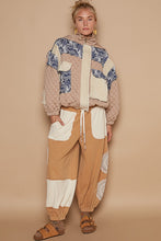 Load image into Gallery viewer, POL Quilted Jacket with Floral Print and Corduroy Details in Tan Multi
