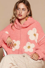 Load image into Gallery viewer, POL Berber Knit Sweater with Flower Print in Coral
