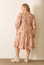 Load image into Gallery viewer, Polagram Mixed Floral Print Dress in Cream Multi
