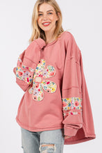 Load image into Gallery viewer, Sage+Fig OVERSIZED Daisy Patch Sweatshirt in Rose Pink
