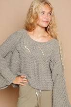 Load image into Gallery viewer, POL Solid Color SEMI-CROPPED Chenille Sweater in Olive
