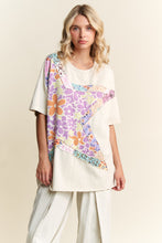 Load image into Gallery viewer, J.Her Big Star Mixed Floral Patch Top in Natural
