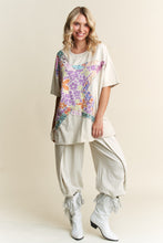 Load image into Gallery viewer, J.Her Big Star Mixed Floral Patch Top in Natural
