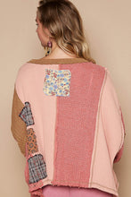 Load image into Gallery viewer, POL OVERSIZED Cut n Sewn Patched Top in Apricot Multi
