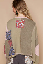 Load image into Gallery viewer, POL OVERSIZED Cut n Sewn Patched Top in Olive Multi ON ORDER
